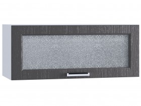 Шкаф верхний горизонтальный со стеклом 800, ШВГС 800 (Клен серый/корпус белый) в Барабинске - barabinsk.katalogmebeli.com | фото