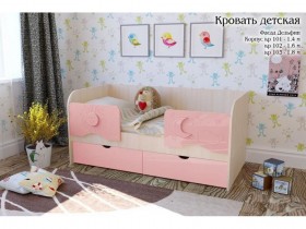 Соня Кровать детская 2 ящика 1.6 Розовый глянец в Барабинске - barabinsk.katalogmebeli.com | фото