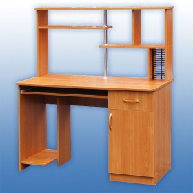 Компьютерный стол 1 с надстройкой (Венге/Дуб выбеленный) в Барабинске - barabinsk.katalogmebeli.com | фото 3
